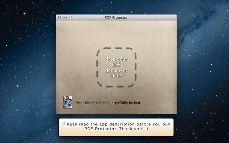 PDF Protector 1.1 : PDF Protector screenshot