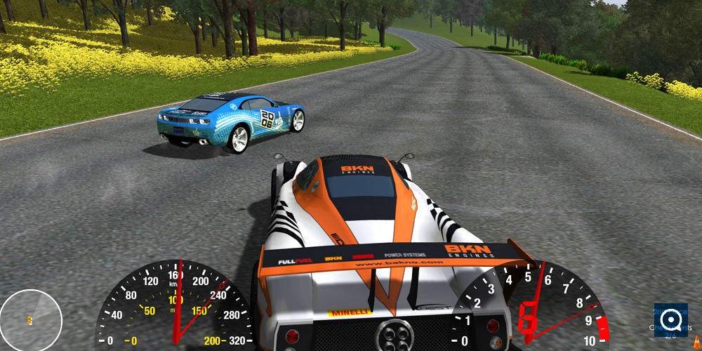(A)IslandRacer 2.5 : Two racing cars at full speed in a straight road