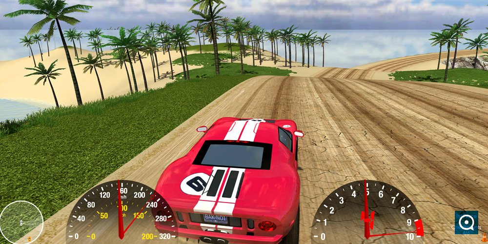 (A)IslandRacer 2.5 : A racing car roaming free on an island