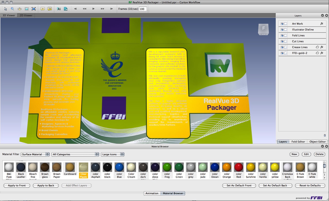 RealVue 3D Packager : Main window