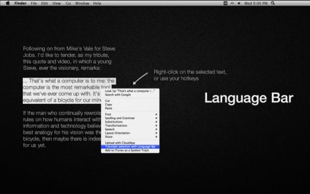 Language Bar screenshot