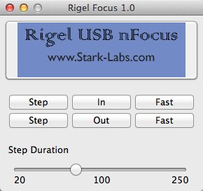 Rigel Focus 1.0 : Main window