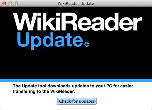 WikiReader Update : Main window