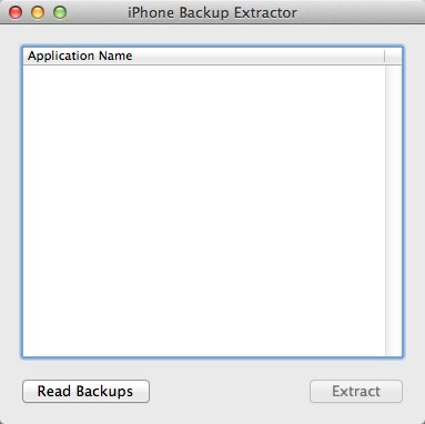 iPhone / iPod Touch Backup Extractor 1.2 : Main window