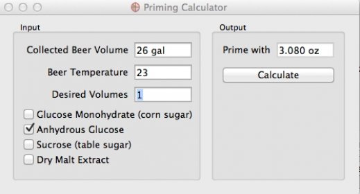 Priming Calculator
