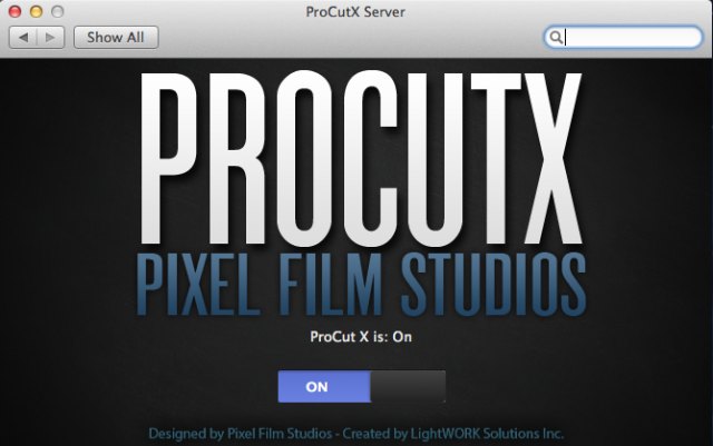ProCutX Server 1.1 : Main window