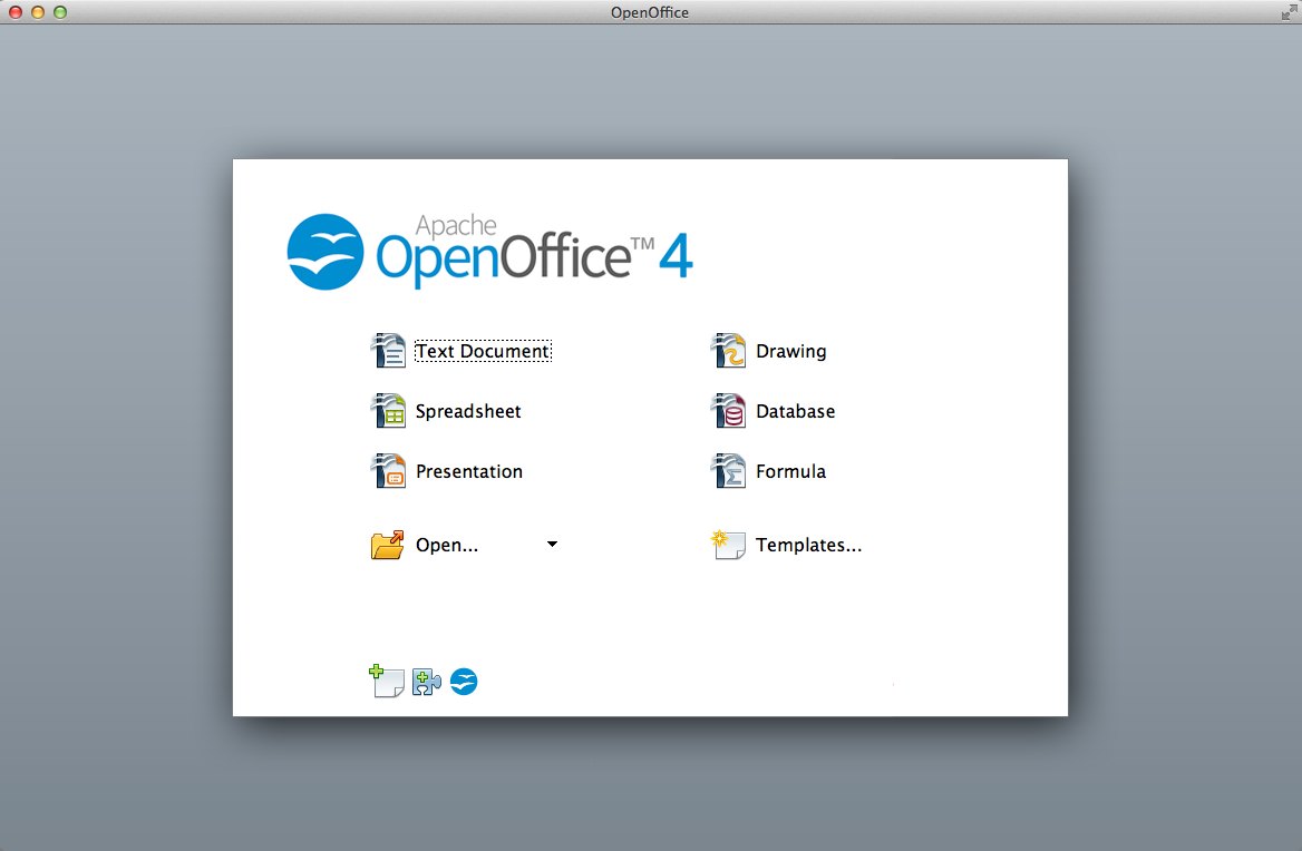 Apache OpenOffice 4.1 : Main window