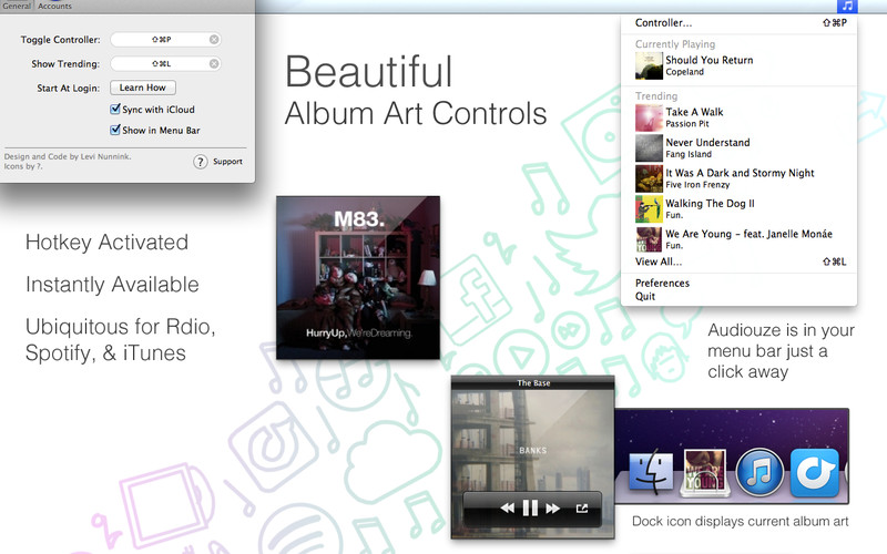 Audiozue for iTunes, Spotify, & Rdio 1.0 : Audiozue for iTunes, Spotify, & Rdio screenshot