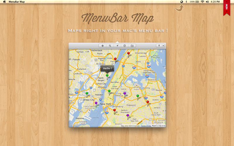 MenuBar Map 1.2 : MenuBar Map screenshot