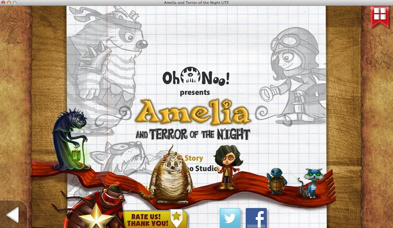 Amelia and Terror of the Night LITE - Story Book for Kids by OhNoo