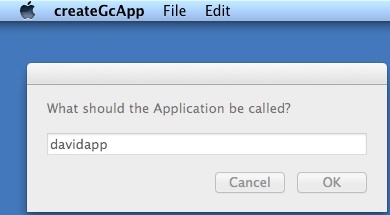 createGcApp 1.0 : Main Window