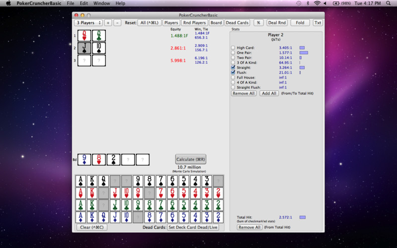 PokerCruncher - Basic - Poker Odds Calculator 6.1 : PokerCruncher - Basic - Poker Odds Calculator screenshot