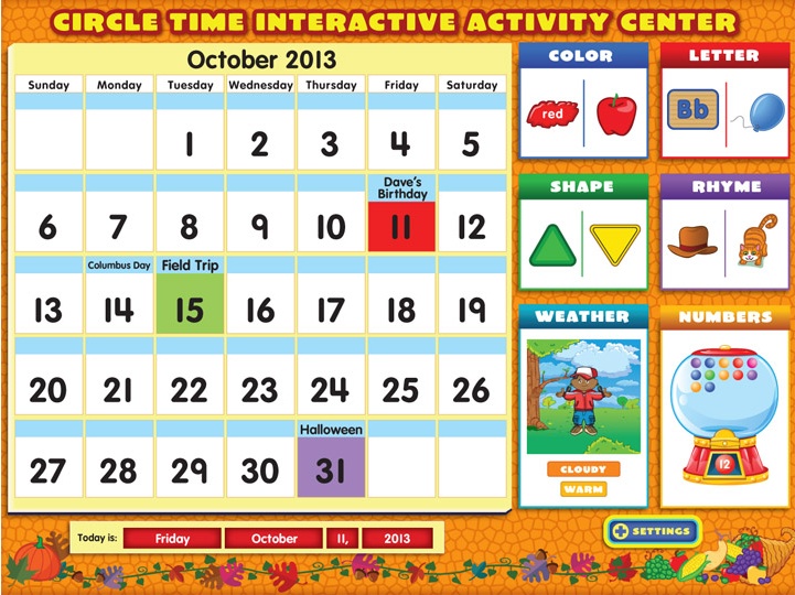 Circle Time Interactive Activity Center 1.0 : Main Window