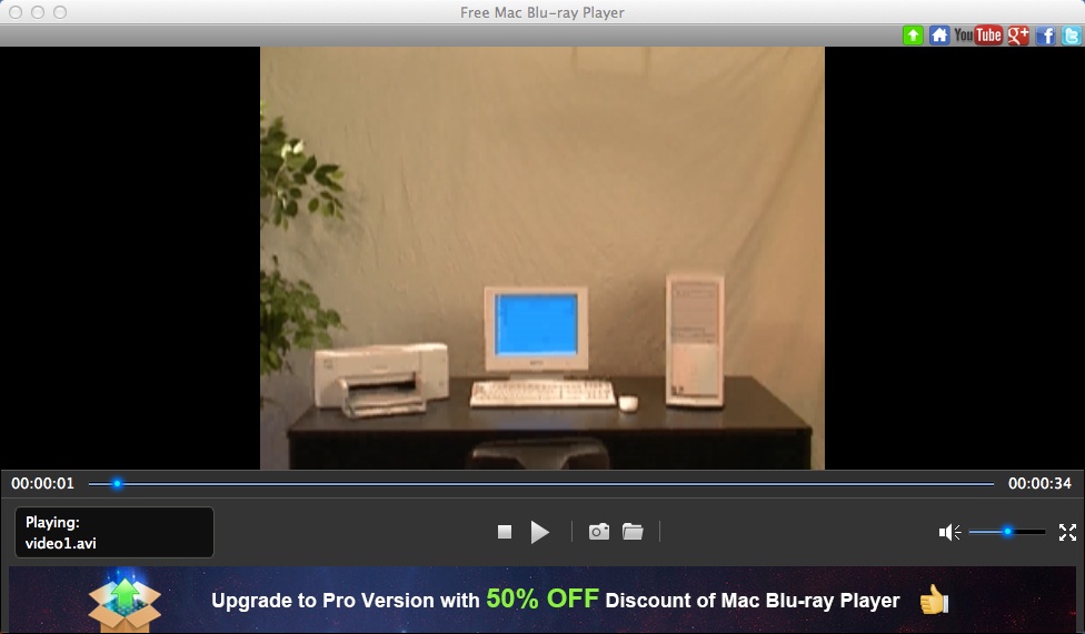 Free Mac Blu-ray Player 1.0 : Main Window
