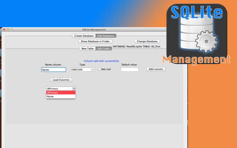 SQLite Management 1.0 : SQLite Management screenshot