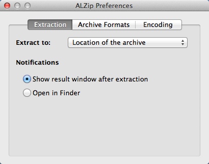 ALZip : Program Preferences