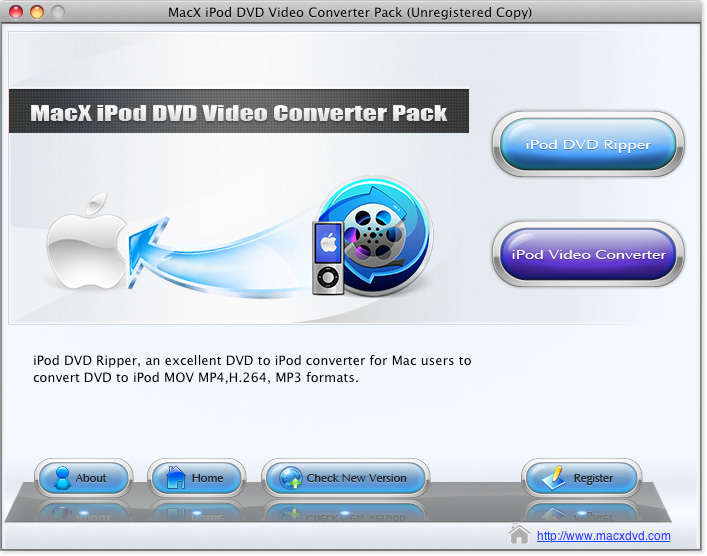 MacX iPod DVD Video Converter Pack 3.4 : Main Window
