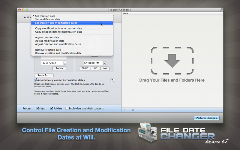 File Date Changer 5 5.1 : File Date Changer 5 screenshot