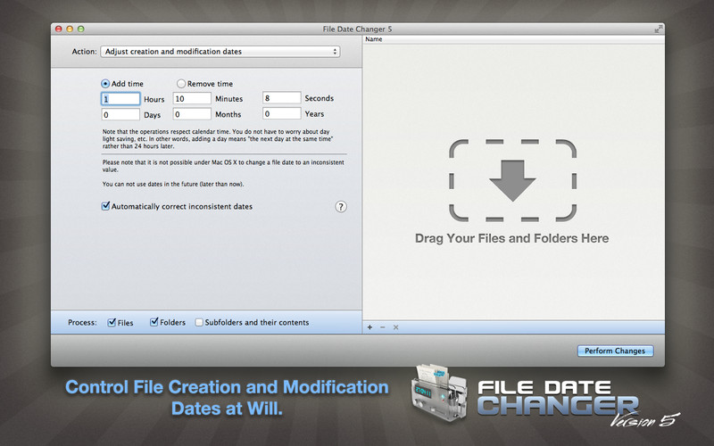 File Date Changer 5 5.1 : File Date Changer 5 screenshot