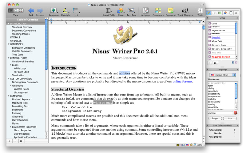 Nisus Writer Pro : Nisus Writer Pro screenshot