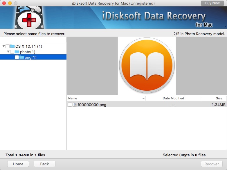 iDisksoft Data Recovery for Mac 3.0 : Photo Recovery Window