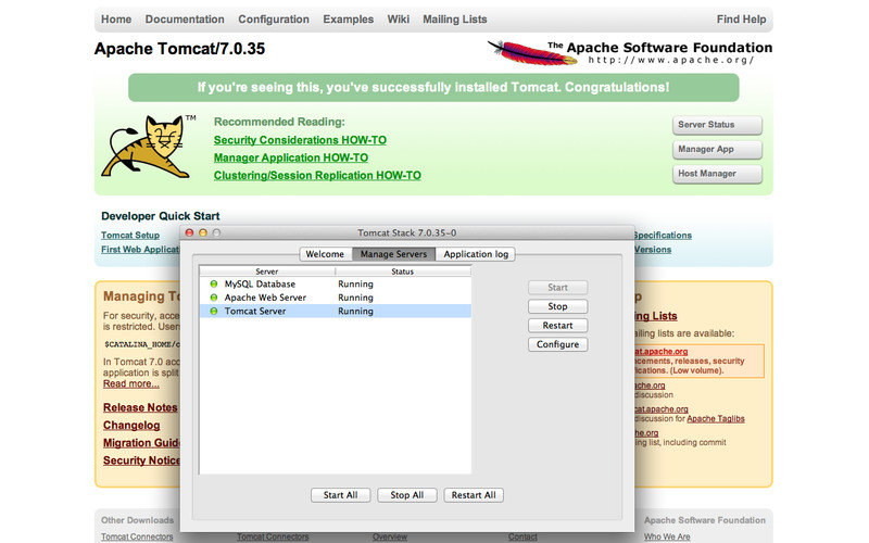 BitNami Stack for Tomcat 7.0 : BitNami Stack for Tomcat screenshot