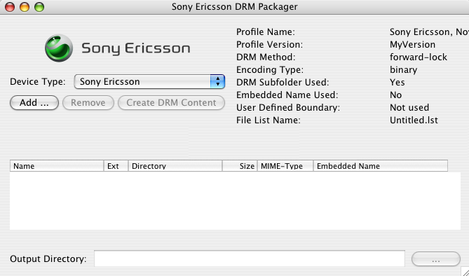 DRM Packager GUI 1.3 : Main Window