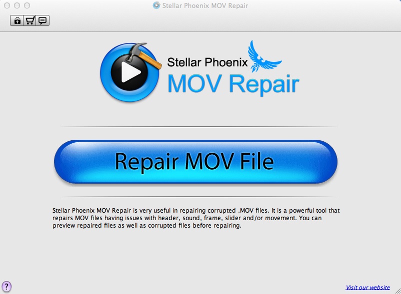 Stellar Phoenix MOV Repair 1.0 : Main Window