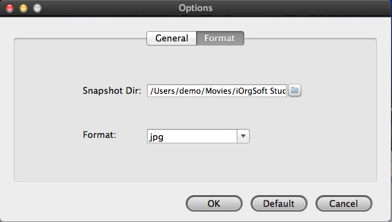 iOrgsoft Video Editor 4.0 : Snapshot Options