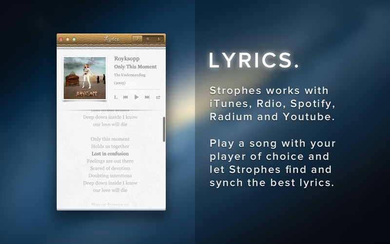 Strophes ~ Beautiful Lyrics Reader 1.3 : Strophes ~ Beautiful Lyrics Reader screenshot