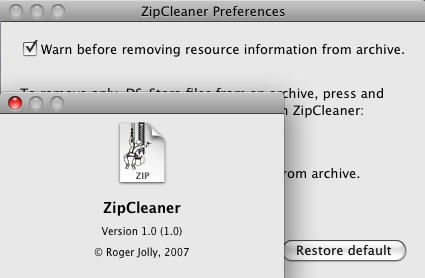 ZipCleaner 1.0 : Preference Window