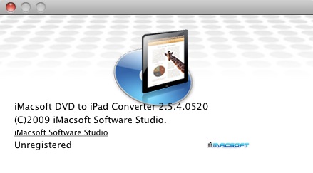 iMacsoft DVD to iPad Converter 2.5 : About window