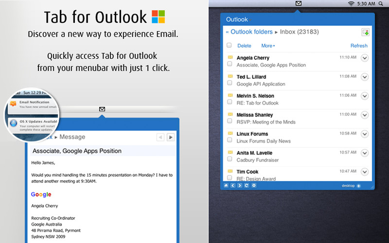 Tab for Outlook 1.0 : Tab for Outlook screenshot
