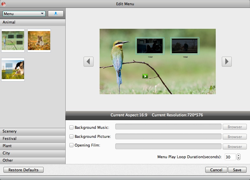 Aiseesoft DVD Creator for Mac 5.1 : Configuring DVD Menu Settings