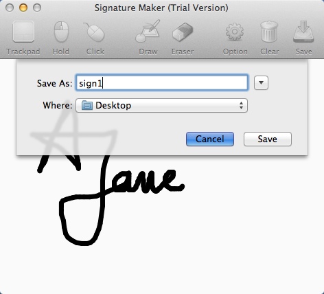 Signature Maker 1.5 : Saving Signature File