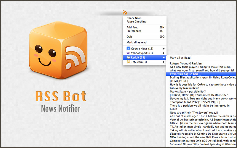RSS Bot - News Notifier 1.1 : RSS Bot - News Notifier screenshot