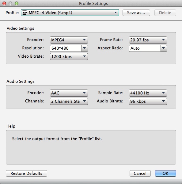Free DVD Ripper 6.0 : Configuring Output Profile Settings