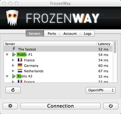 FrozenWay 1.6 : Main Window