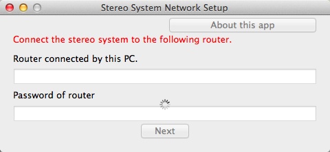 Stereo System Network Setup 1.0 : Main Window