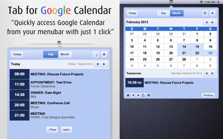 Tab for Google Calendar screenshot