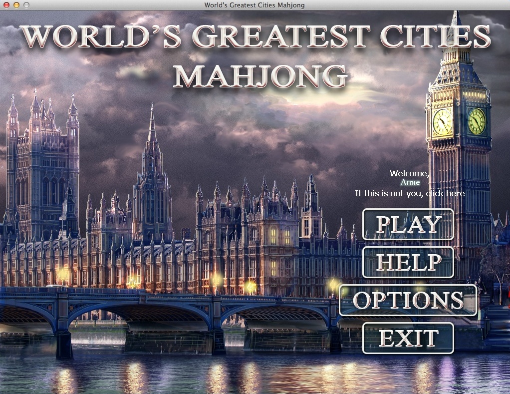 World's Greatest Cities Mahjong 2.0 : Main Menu