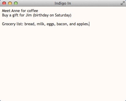 Indigo In 1.3 : Entering Notes