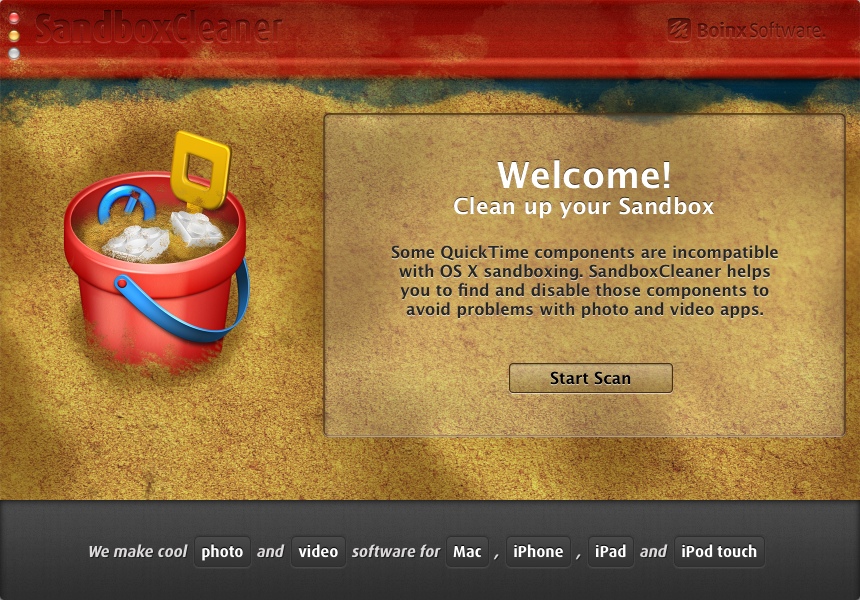 SandboxCleaner 1.1 : Welcome Window