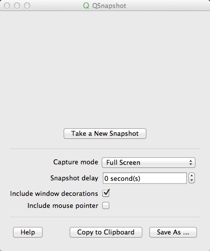 QSnapshot 0.1 : Main Window