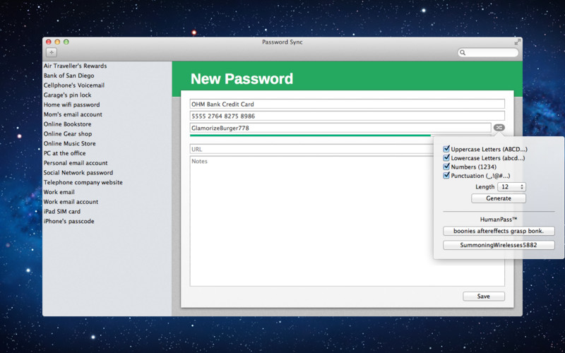 Password Sync 1.1 : Password Sync screenshot