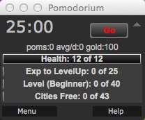 Pomodorium 1.0 : Main Window