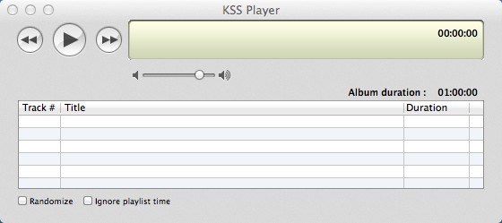 KSS-X 1.0 beta : Main window