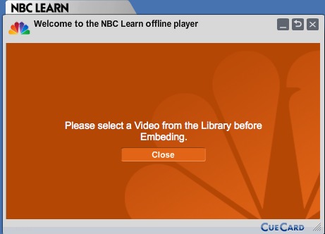 NBC Learn Offline Player 3.0 : Main window