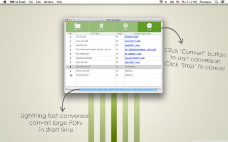 PDF to Excel screenshot