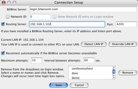 BitWise Routing Server 1.7 : Main Window
